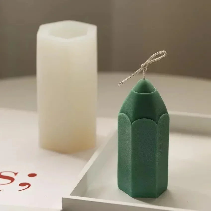 3D Pencil Shape Silicone Candle Mould DIY Cylindrical Aromatherapy