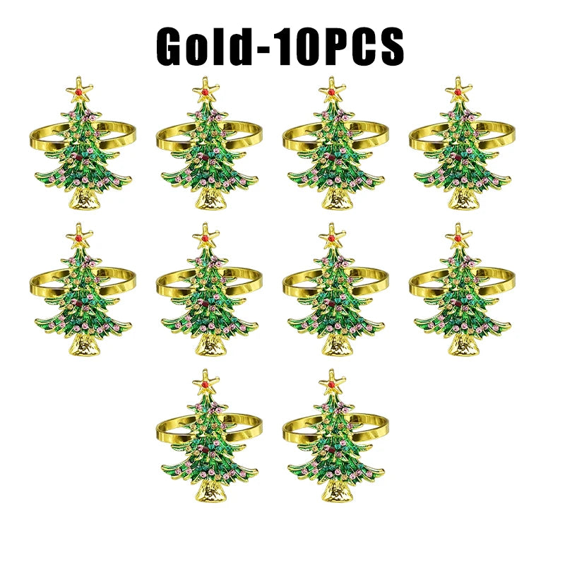 Christmas Tree Napkin Ring Holders – Set of 1–40 | Holiday Decor