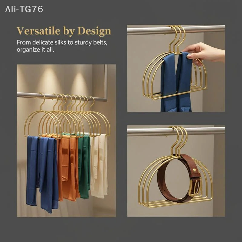 5-Pack Gold Half Round Scarf Hangers | Closet Organizer