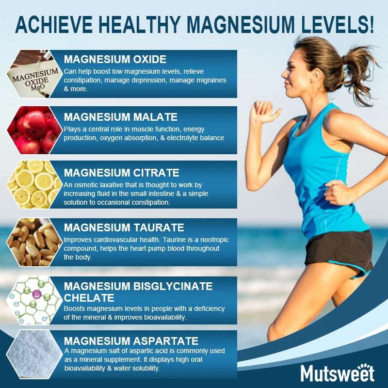Complex Magnesium 500mg Capsules – Sleep, Muscle, Bone & Nerve Support | 120 Count Peaceful Pleasures Health and Wellness