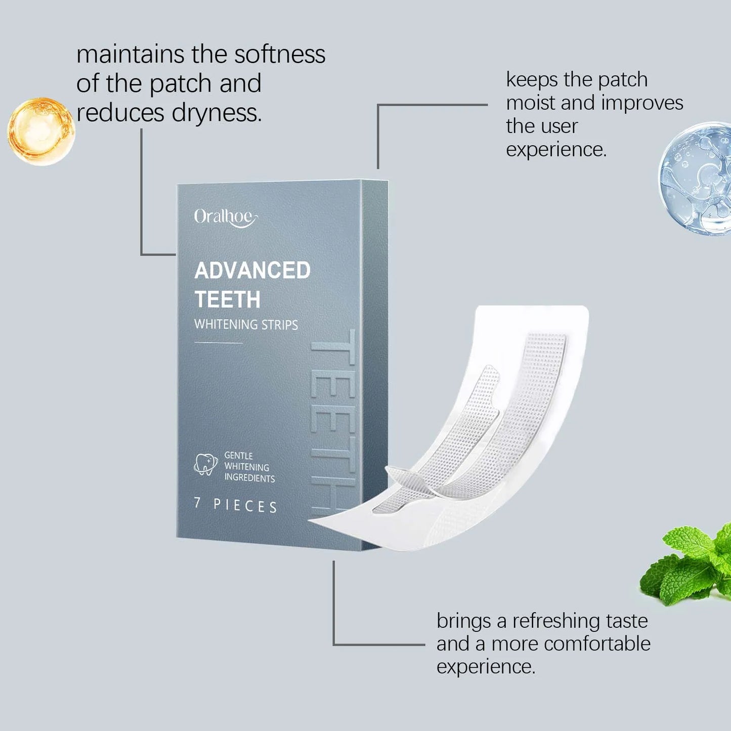 Oralhoe Teeth Whitening Strips | Enamel-Safe, Fresh Breath