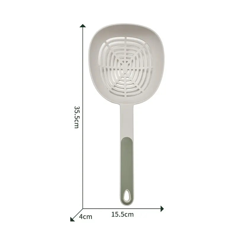 Long Handle Pasta & Noodle Strainer Spoon – Large Funnel Skimmer for Dumplings, Spaghetti & Boiled Foods