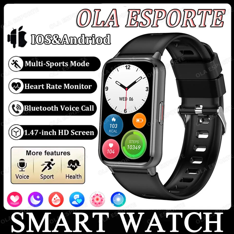 2026 Smart Bracelet Women Sport Smartwatch Men Heart Rate Sleep Monitoring Waterproof Fitness Smart Watch Ladies For Android IOS Peaceful Pleasures Health and Wellness Black