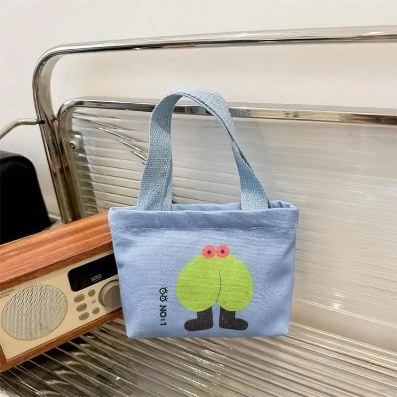 Korean Style Mini Canvas Handbag – Cute Cartoon Tote Bag