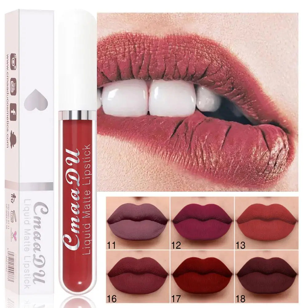 Waterproof Matte Liquid Lipstick – 18 Colors Long-Lasting Velvet Lip Glaze & Tint, Non-Stick Moisturizing (2.5ml) Peaceful Pleasures Health and Wellness