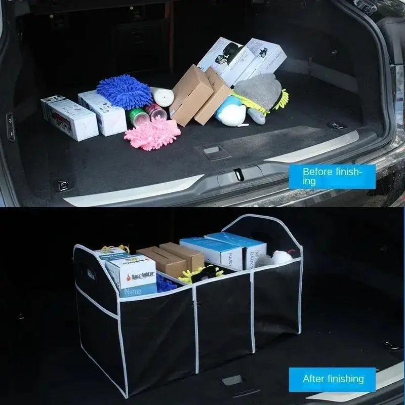 Car Trunk Organizer – Foldable Waterproof 3-Compartment Bag