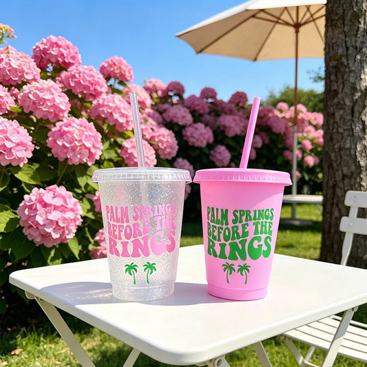 Palm Springs Bachelorette Straw Cup | Bridesmaid Party Gift Bachelorette Party Cup Peaceful Pleasures Health and Wellness