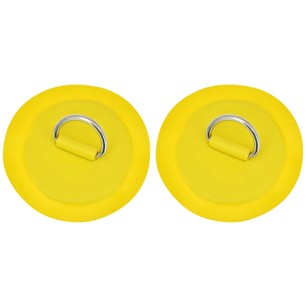 Inflatable Boat D-Ring Patch Stainless Steel PVC Pad Buckle For Kayak Raft Canoe Paddle Board SUP Surfboard Replacement Part Peaceful Pleasures Health and Wellness Yellow 2PCS