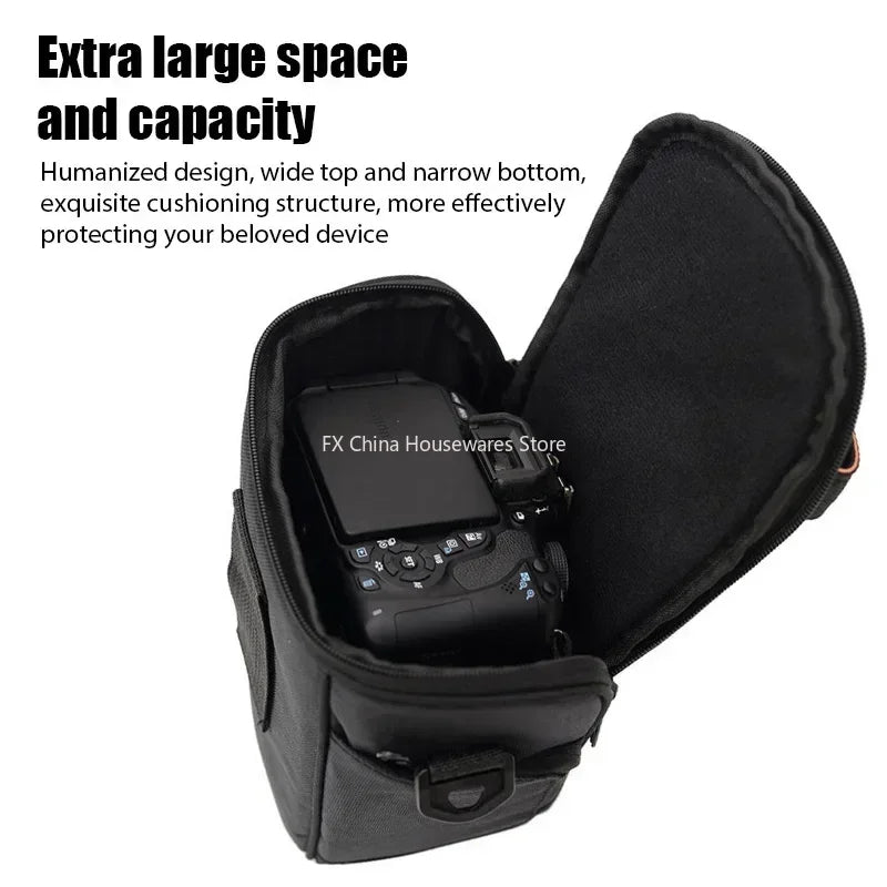 Waterproof Triangle DSLR Camera Bag - Nylon Shoulder Pouch for Canon Nikon - Compact Outdoor Photography Gear Peaceful Pleasures Health and Wellness