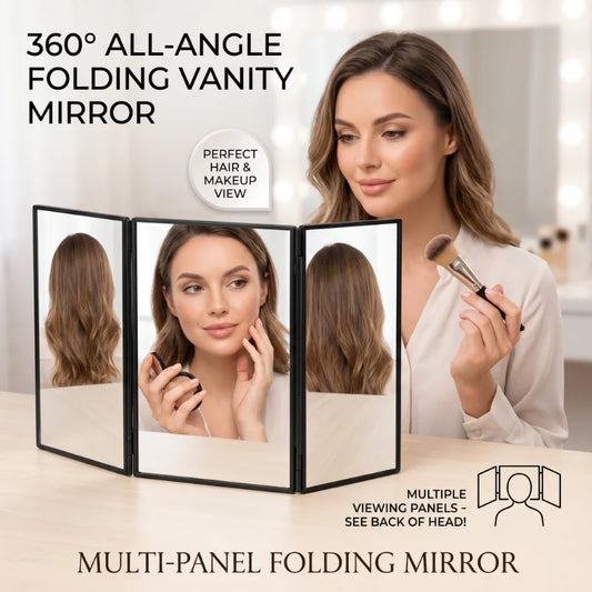 4 Way Mirror 360 Degree Handheld Desktop Portable Foldable Makeup Mirror For Self Hair Cutting Makeup Mirror Convenient and prac Peaceful Pleasures Health and Wellness