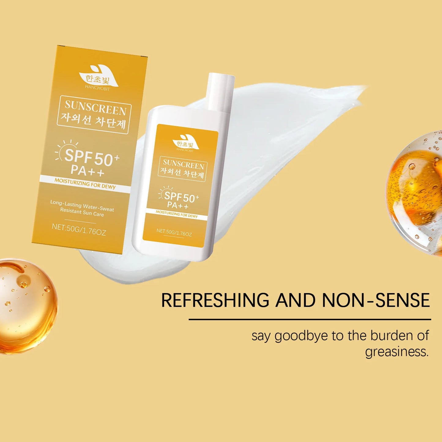 Lightweight Hydrating Sunscreen SPF 50++ Long Lasting UV Protection Fast Absorb No Sticky Oil Control Refreshing Sunblock Lotion Peaceful Pleasures Health and Wellness