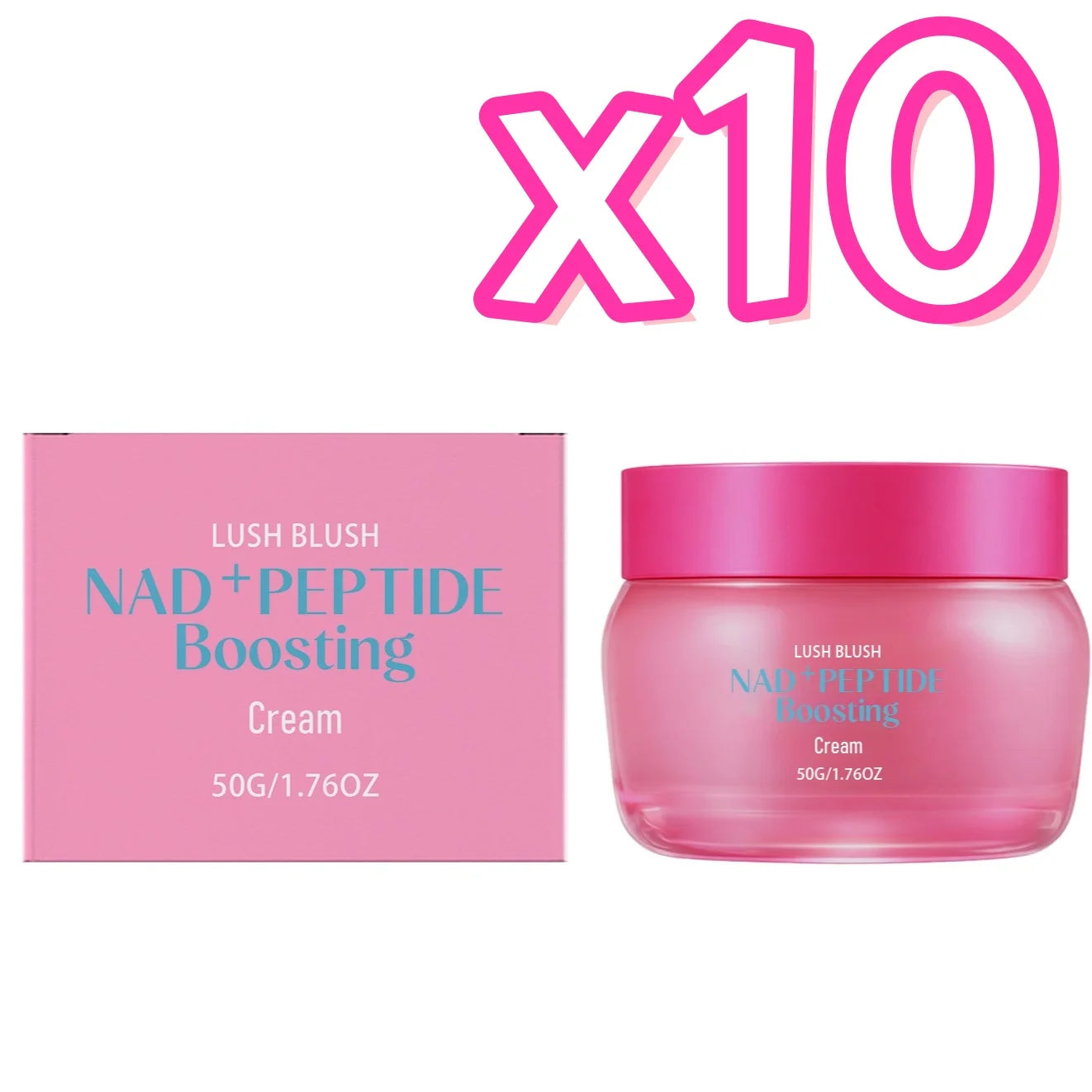 NAD+ Peptide Anti-Wrinkle Lifting Cream Peaceful Pleasures Health and Wellness 50g Boxed x 10