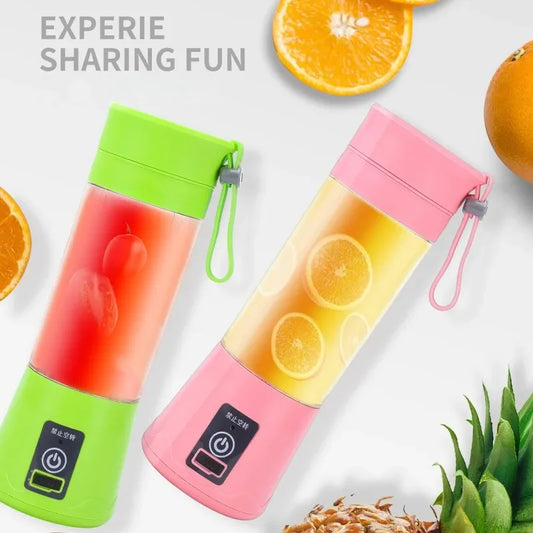 Portable Mini Electric Blender Juicer – 6-Blade USB Rechargeable Portable Mini Blender Peaceful Pleasures Health and Wellness