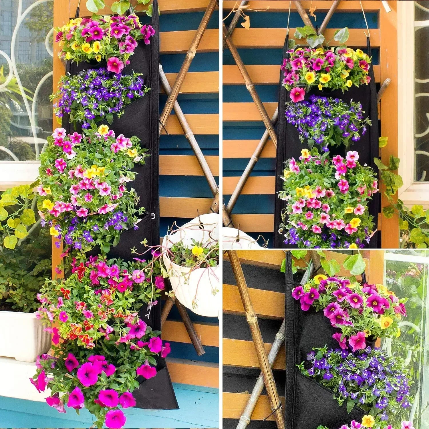 Vertical Felt Bag Planting Bag Greening Plant Wall Cultivation Bag Seedling Bag Plant Wall Hanging Bag Peaceful Pleasures Health and Wellness