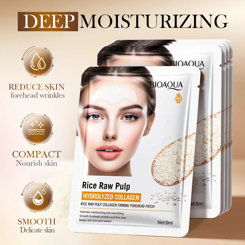 BIOAQUA White Rice Forehead Patches – Anti-Wrinkle Gel Mask 5pcs
