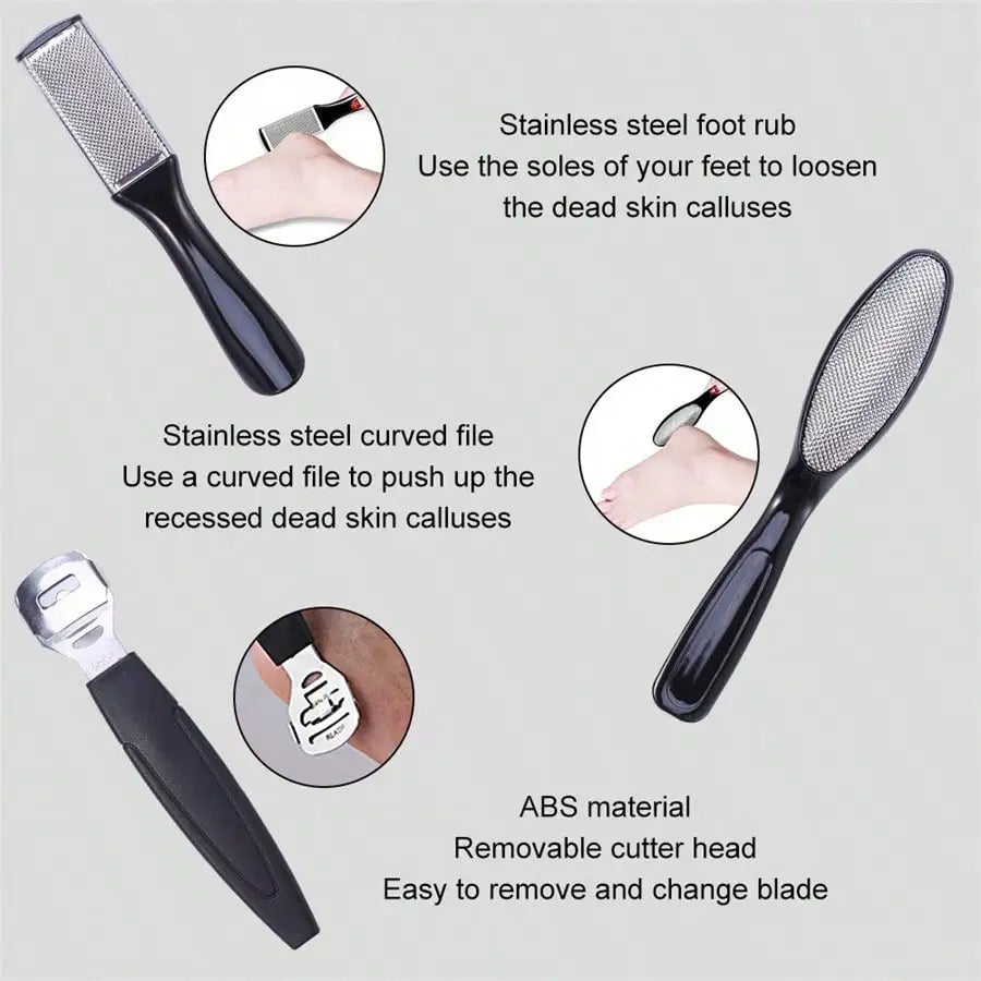10-Piece Foot Care Tool Set – File, Scraper & Callus Remover