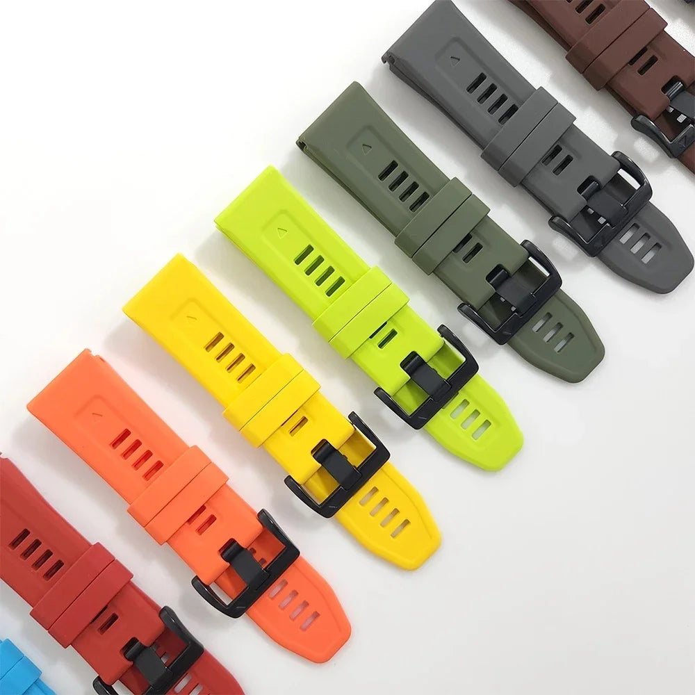 QuickFit 22mm 26mm Silicone Band for Garmin Fenix 8 Tactix Enduro