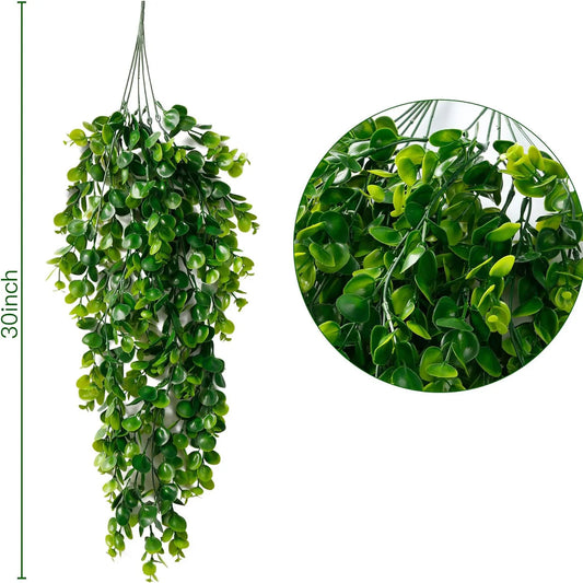 Artificial Fern Vine Wall Hanging Décor – 5 Head Mesh Wreath Artificial Vine Decor Peaceful Pleasures Health and Wellness