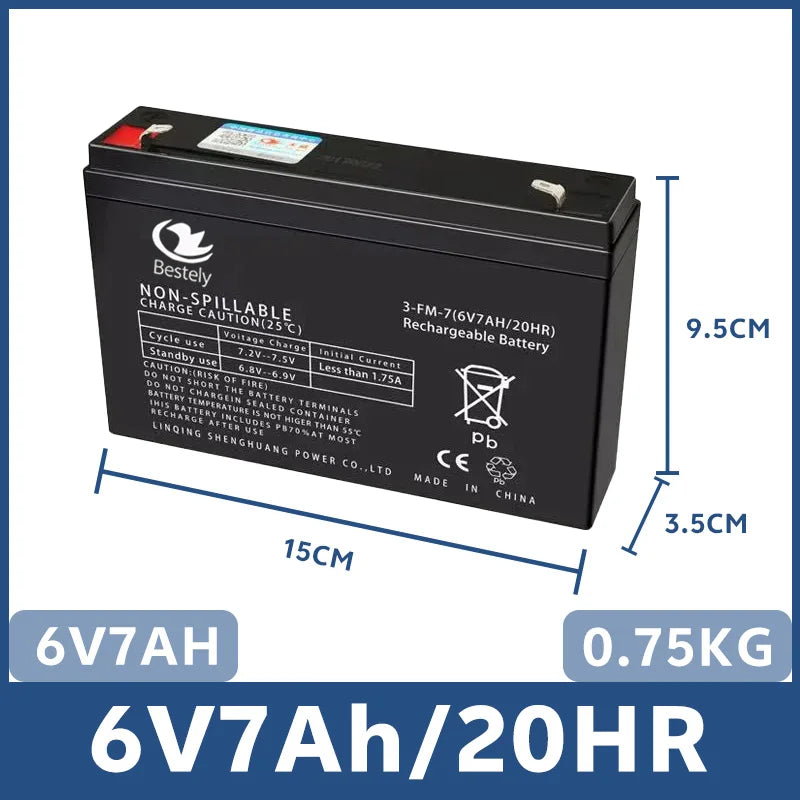 6V/12V Fit Toy Cars Rechargeable Battery for Kids' Electric Toys 5Ah/7Ah/8Ah/12Ah High Capacity, Motorcycles & Baby Strollers Peaceful Pleasures Health and Wellness 6V 7Ah Battery