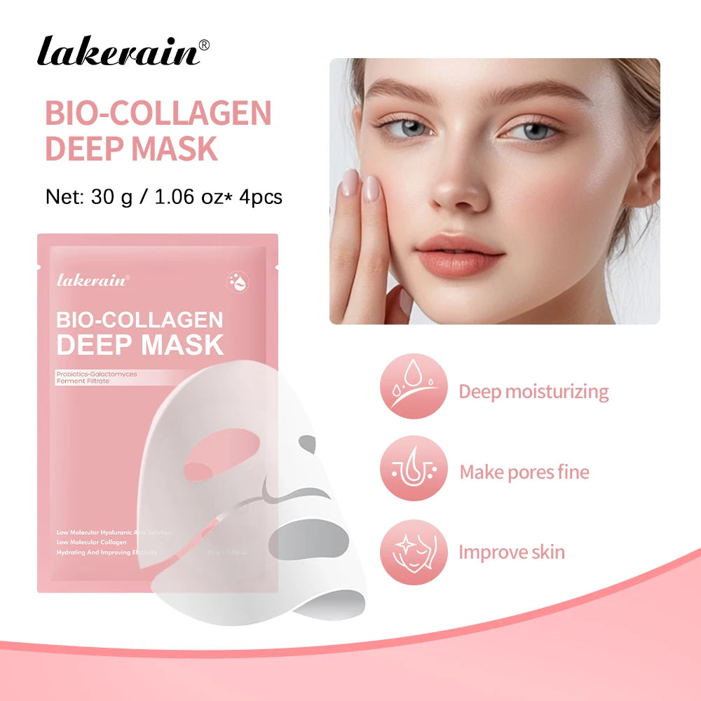 Bio-Collagen Deep Face Mask Shrink Pores Deep Hydrating Overnight Mask Moisturizing Refreshing Brightening Face Skin Care Peaceful Pleasures Health and Wellness