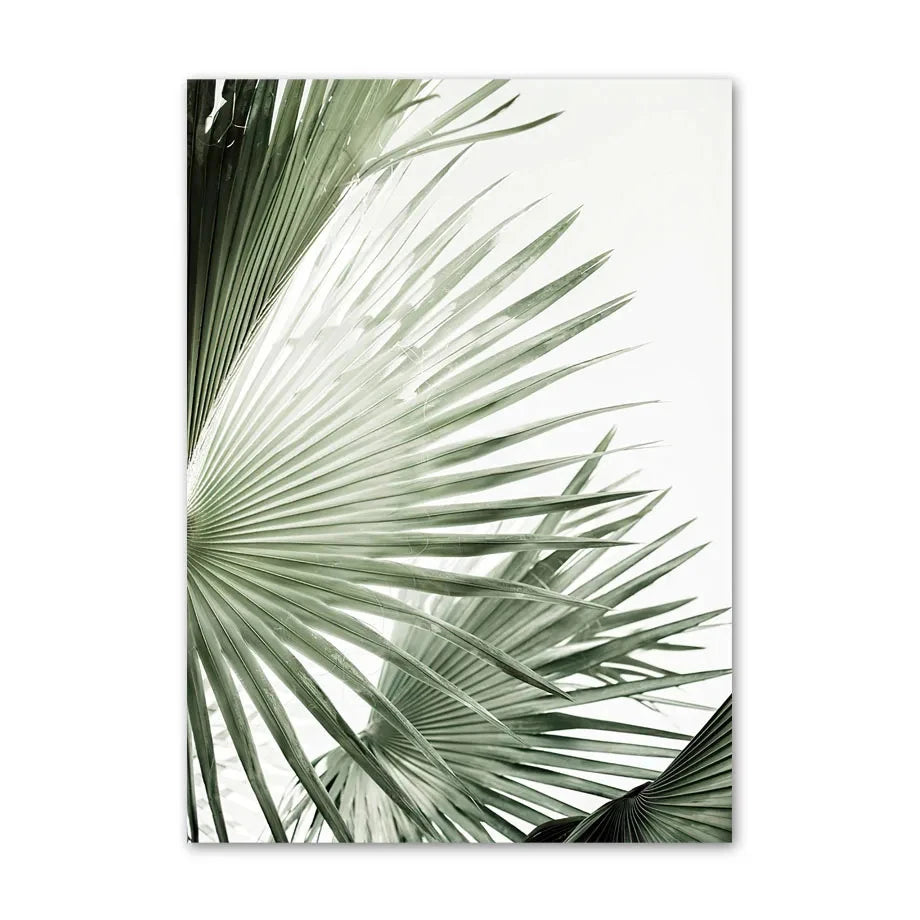 1pc frameless Canvas Painting Simple Wall Art Nature Green Leaf Landscape Poster Oil Painting Posters Prints Home Bedroom Liv Peaceful Pleasures Health and Wellness CJ51507 50x70cm Unframed