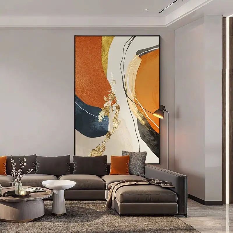Nordic Wall Art Decor Oil Painting Modern Abstract Image High Quality Home Hanging Poster Handmade Canvas Mural For Parlor Porch Peaceful Pleasures Health and Wellness No frame 2 70cmx100cm
