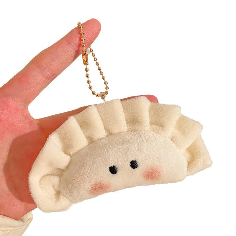 Cute Dumpling Pendant Key Ring Plush Keychain Soft Stuffed Keyrings