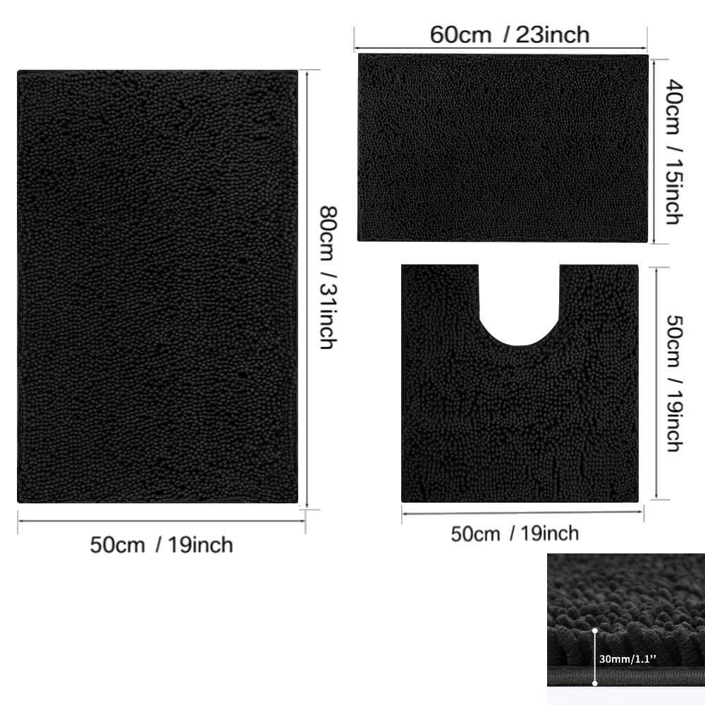 Sets Bath Mats Non Slip Memory Foam Bathroom Soft Rugs Water
