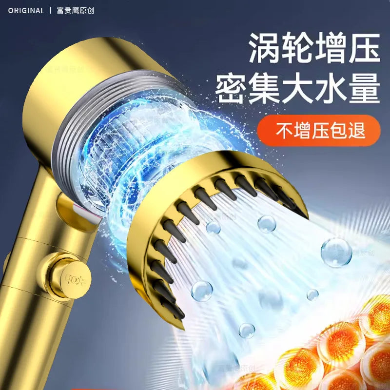 3-Mode High-Pressure Filtered Handheld Shower Head & Massage Brush