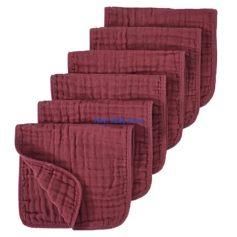 Baby Burp Cloths Set of 6 – 6-Layer Absorbent Cotton Washcloths