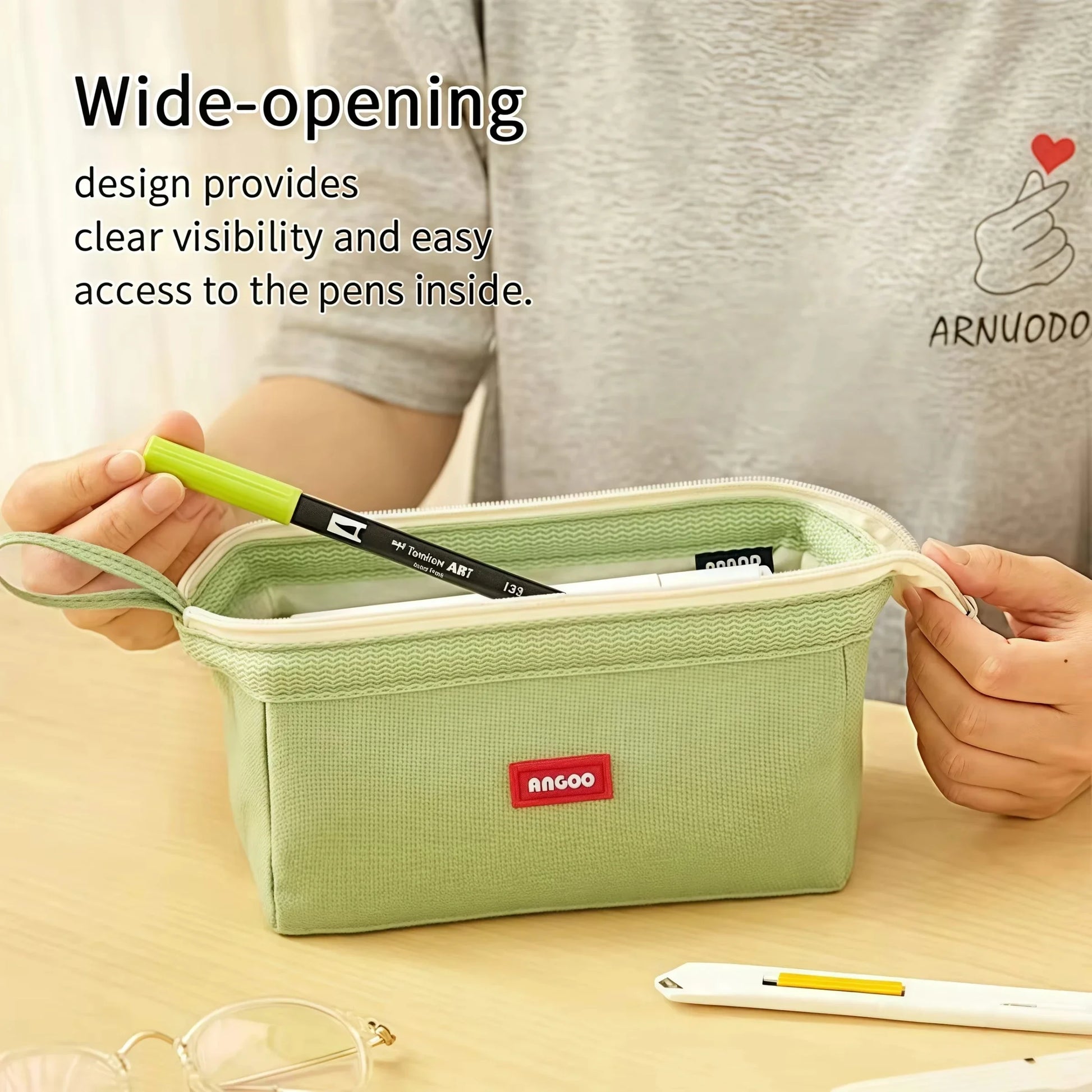 Large Capacity Pencil Case With Pen Holder Label Minimalist Student Stationery Storage Creative Stationery Storage Bag Peaceful Pleasures Health and Wellness