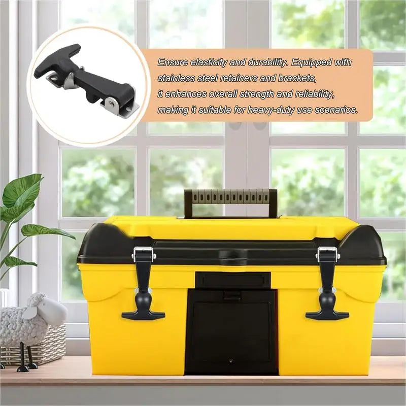 Rubber Hood Catch With Bracket 2pcs Elastic Stainless Steel Rubber Hood Catch Flexible T-shaped Drawer Latch For Coolers Boats Peaceful Pleasures Health and Wellness