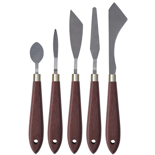 Palette Knife Painting Stainless Steel Spatula Oil Paint Metal Knives Peaceful Pleasures Health and Wellness 5 pcs