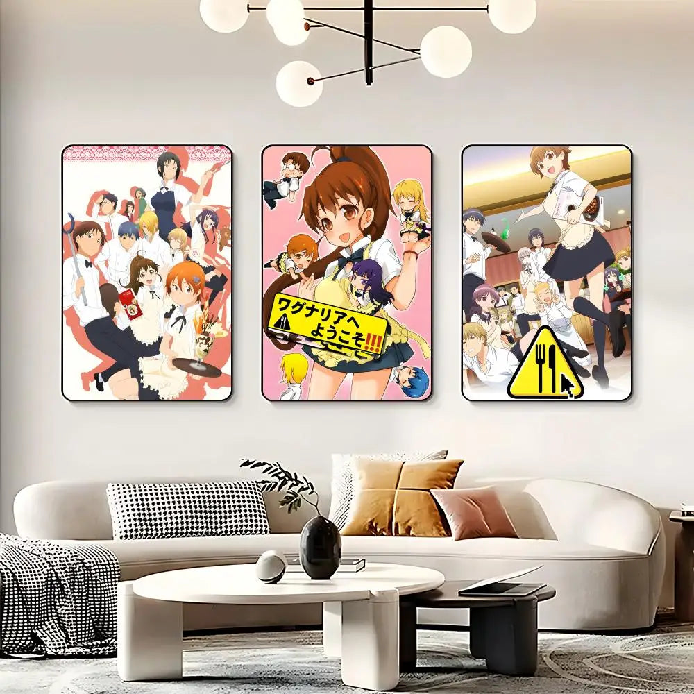 Anime W-Working!! Poster HD Self Adhesive Waterproof Wall Art Ideal for Home Office Dorm Bedroom Great Gift Peaceful Pleasures Health and Wellness