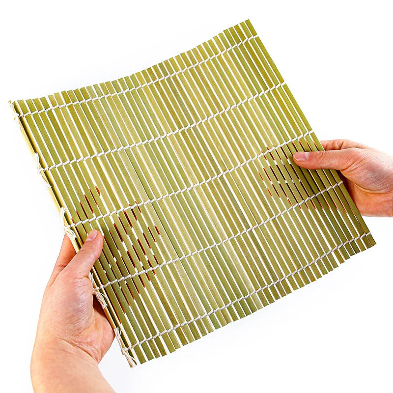 24X24cm/27X27cm/30X30cm homemade no-stick bamboo sushi mat Kitchen Sushi Roller Mat Heat Resistance Bamboo Roll Up Sushi Mat Peaceful Pleasures Health and Wellness 30X30cm