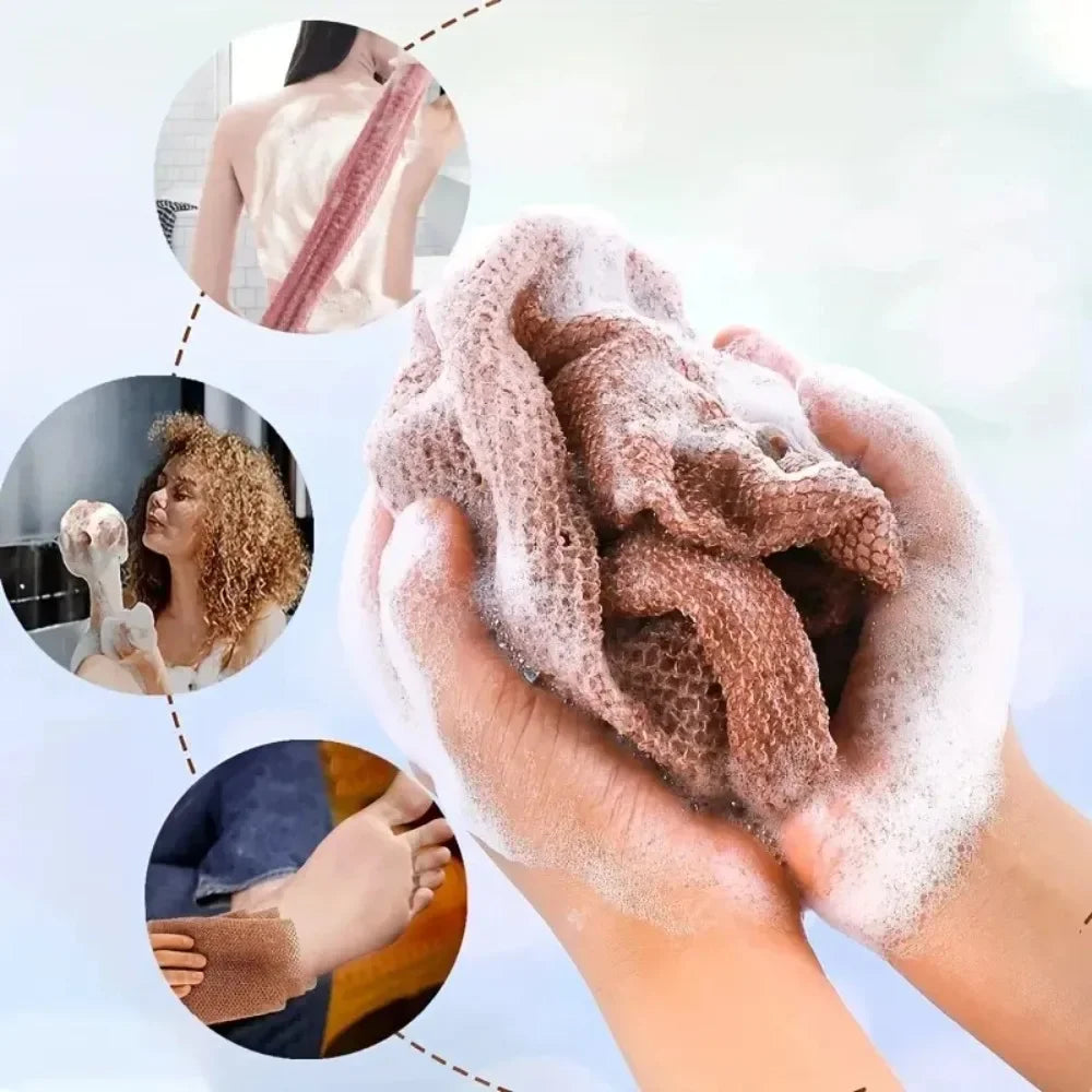 Exfoliating African Net Bath Sponge & Loofah Washcloth – Double-Sided Shower Scrubber for Smooth Skin (1/3 Pcs) Peaceful Pleasures Health and Wellness