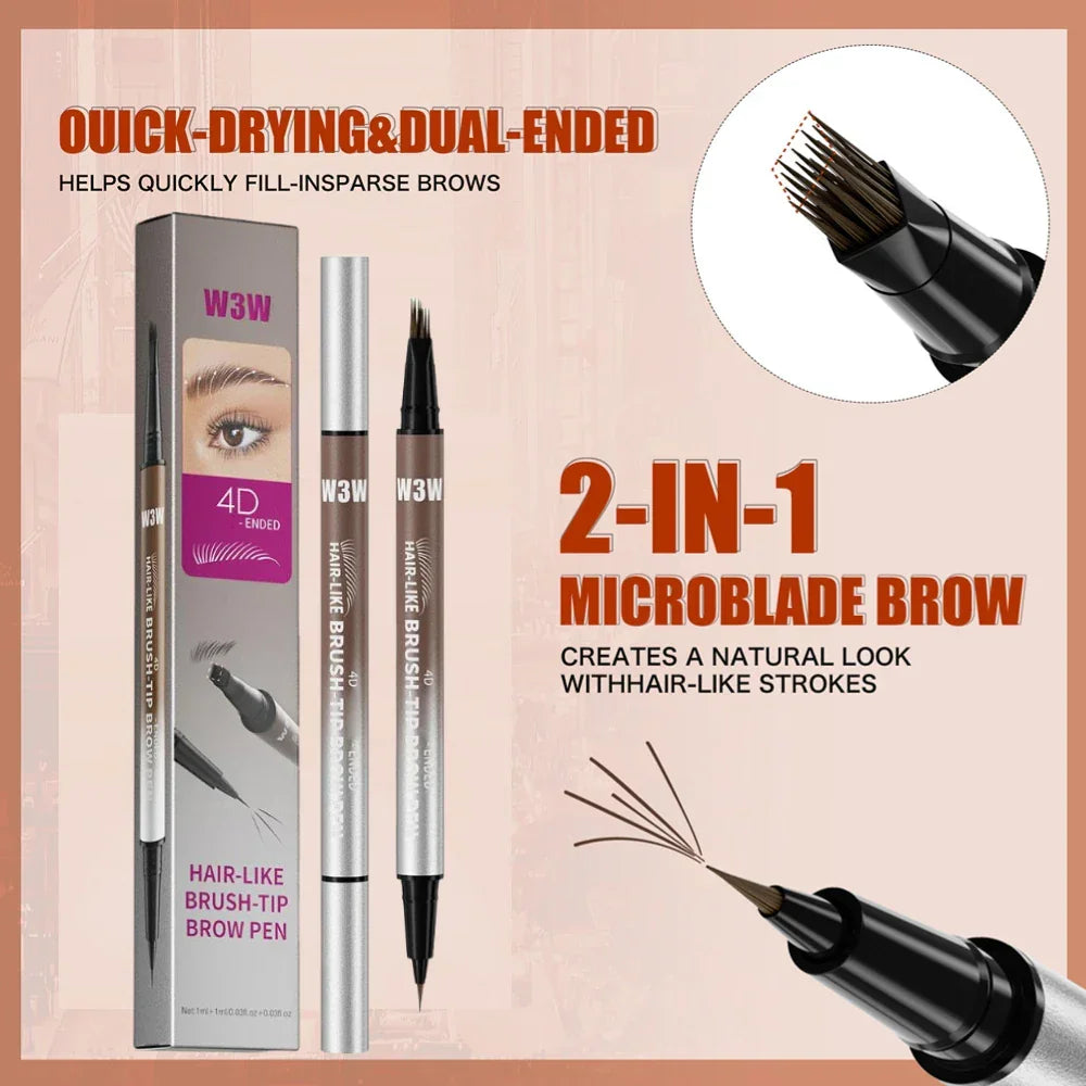 Hair Like 4D Micro Sculpting Eyebrow Pencil Dual Ended Multiple Prong Long Lasting Non Smudged Eyeliner Makeup Peaceful Pleasures Health and Wellness