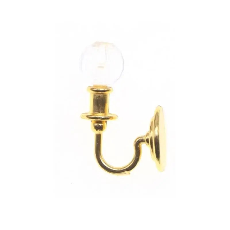1/12 Miniature Dollhouse Wall Lamp | Metal & Crystal Shade