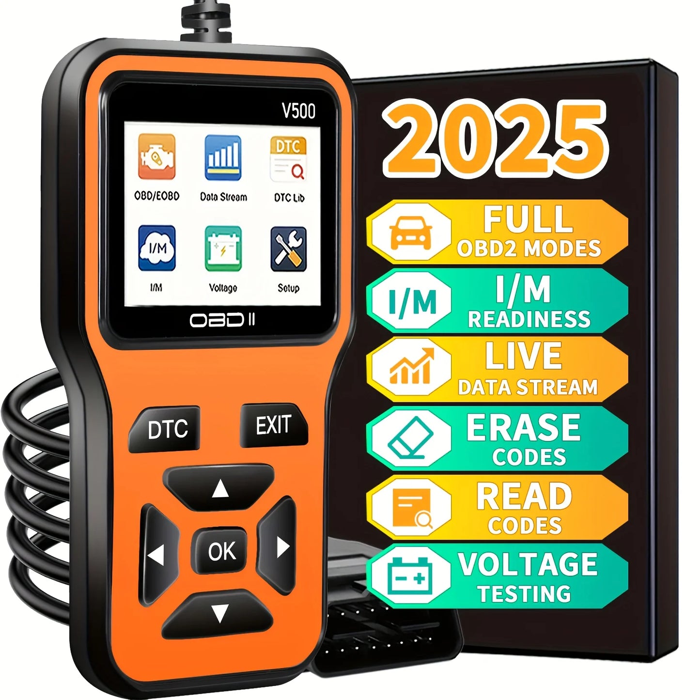 OBD2 Scanner Diagnostic Tool – Engine Code Reader (1996+) Peaceful Pleasures Health and Wellness YELLOW
