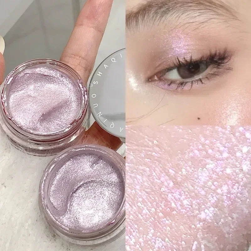 Pearlescent Glitter Eye Shadow Gel Shimmer Highlighter Makeup