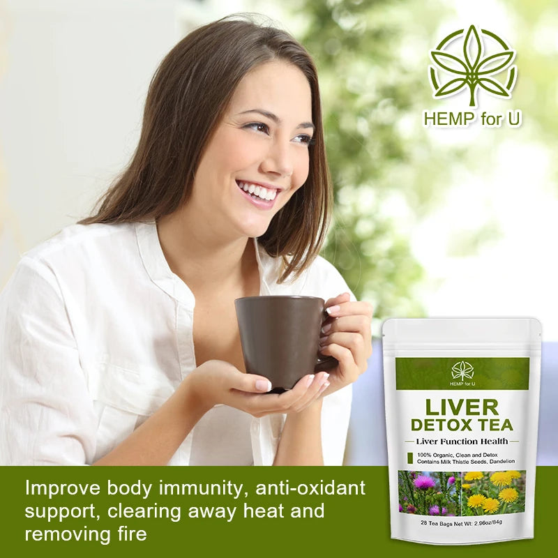 Liver Detox Herbal Tea – Organic Cleanse, Heat Clearing & Fat Metabolism Support | 42-Day Supply Peaceful Pleasures Health and Wellness