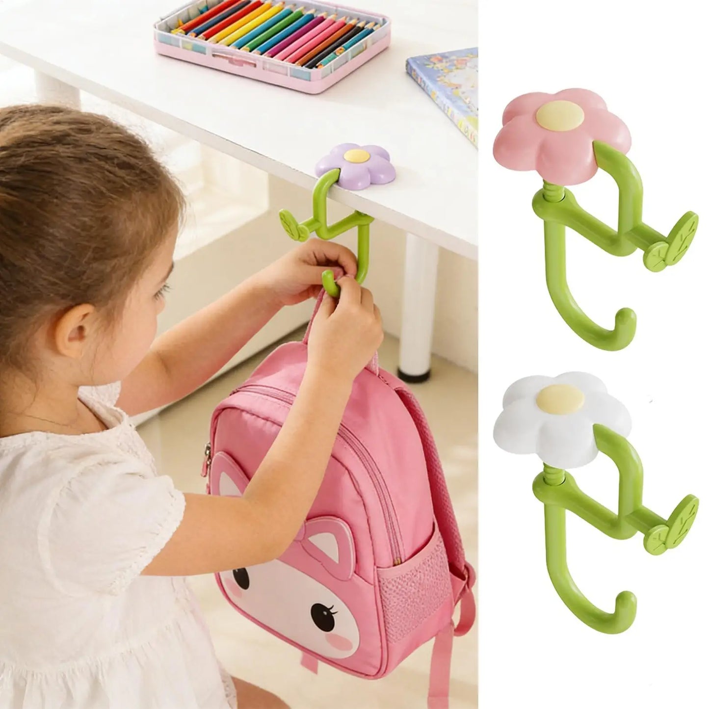 No-Drill Desk Bag Hook – Portable Table Side Hanger