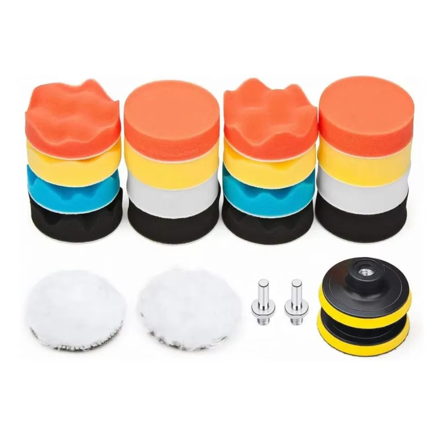 3-Inch Automotive Foam Polishing Pad with Cover, Drill Buffer Kit for Waxing, Glazing, and Polishing Peaceful Pleasures Health and Wellness 22pcs