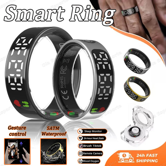 SR08 Smart Ring – Heart Rate, SpO2, Sleep & 5ATM Waterproof Smart Health Ring Peaceful Pleasures Health and Wellness
