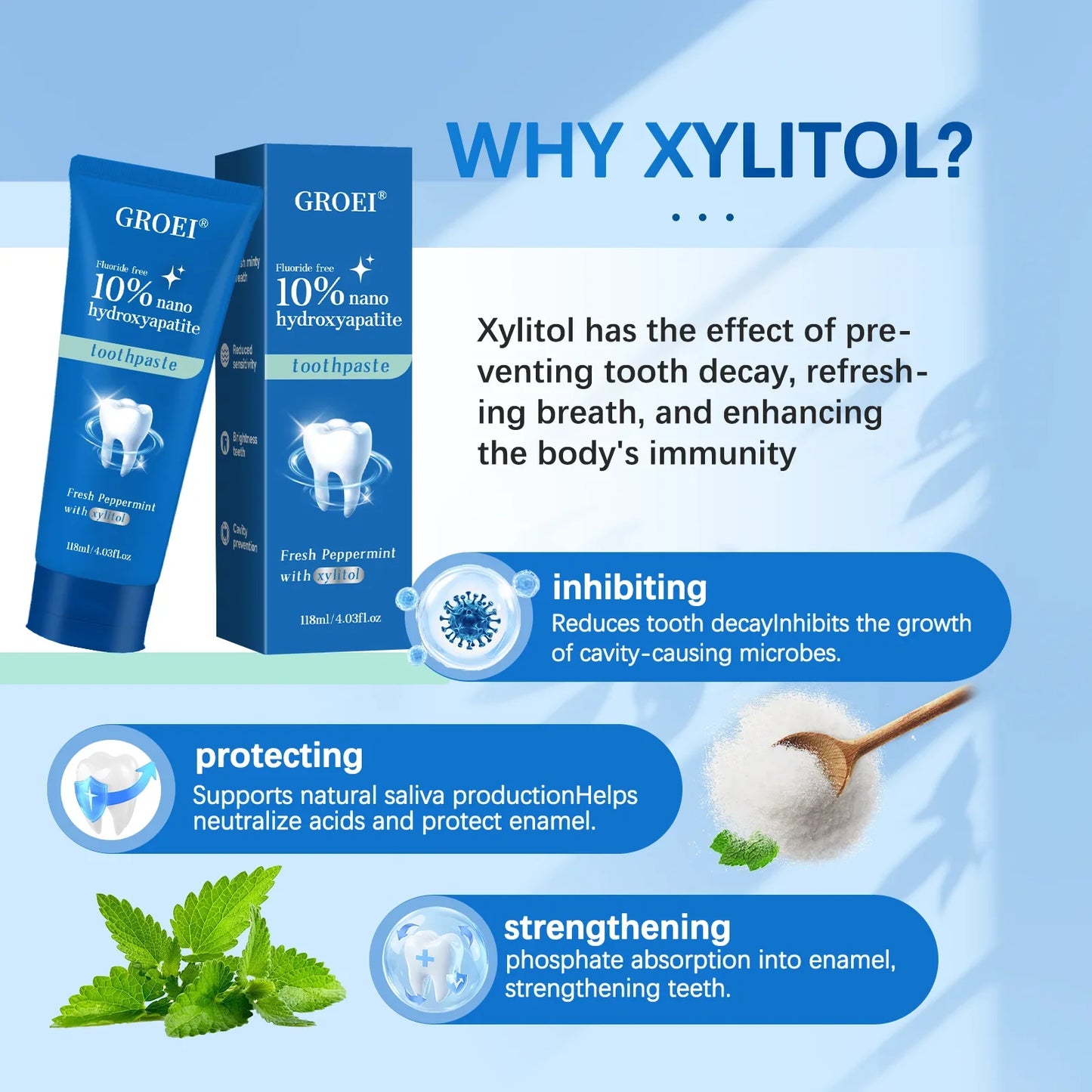 GROEI Hydroxyapatite Toothpaste | Whitening & Cavity Defense