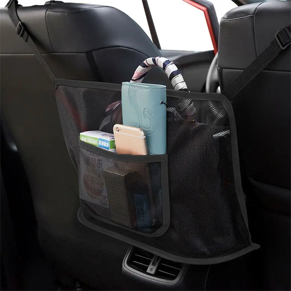 Large Capacity Car Seat Net Pocket Handbag Purse Holder Mesh Back Pouch Between Seats Storage Bag Organizer Car Accessories Peaceful Pleasures Health and Wellness