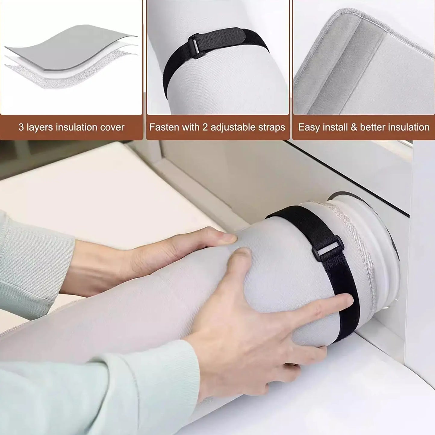 AC Hose Insulation Sleeve Dust Proof UV Protection Flexible Portable AC Hose Insulation For Home Apartment Office Dormitory Peaceful Pleasures Health and Wellness