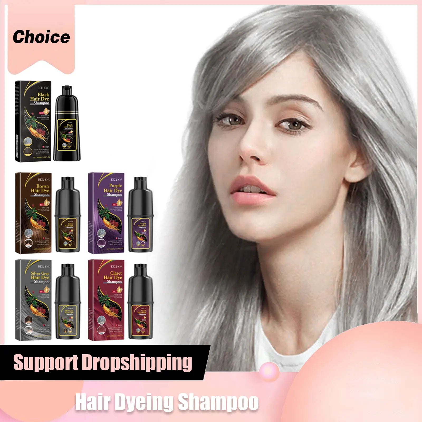 3-in-1 Hair Darkening & Color Restore Shampoo – Natural Black Hair Dye Treatment 100ml Peaceful Pleasures Health and Wellness