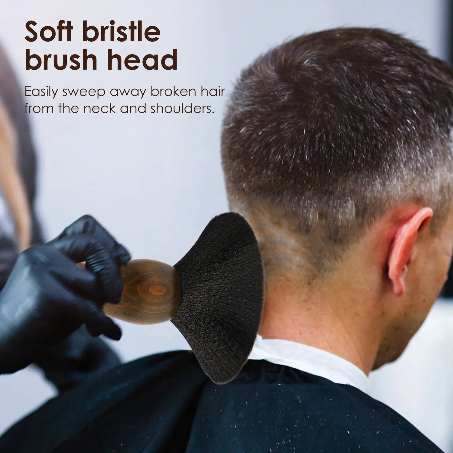 Professional Barber Neck Duster Brush | Wooden Handle Soft Bristles Barber Neck Brush Peaceful Pleasures Health and Wellness
