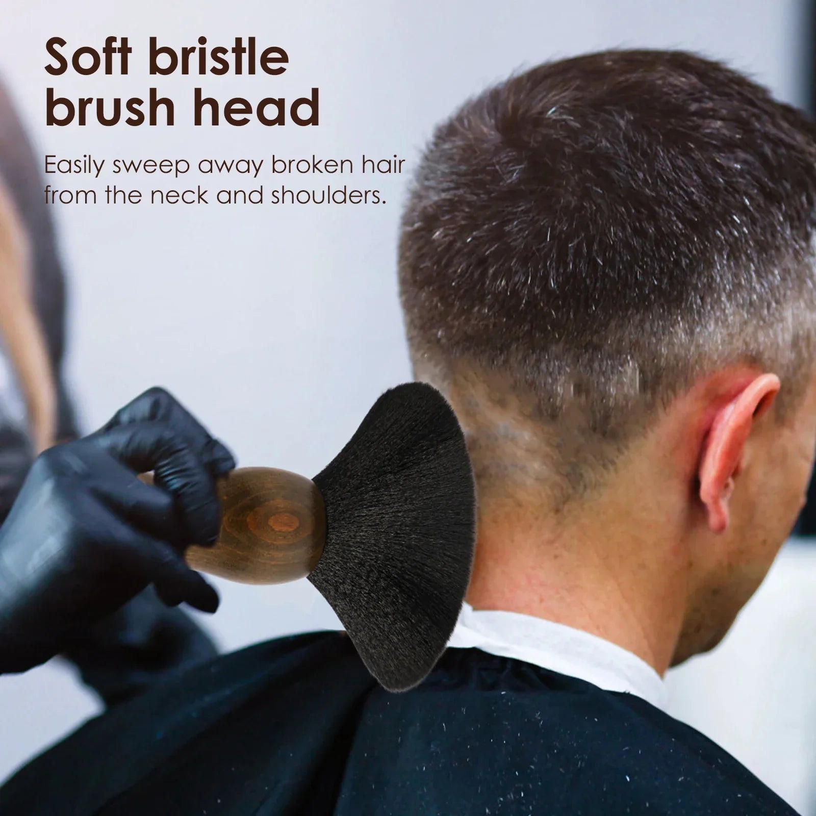 Professional Barber Neck Duster Brush | Wooden Handle Soft Bristles Barber Neck Brush Peaceful Pleasures Health and Wellness